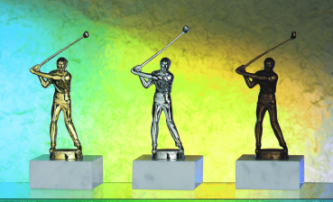 Metallfigur Golfer